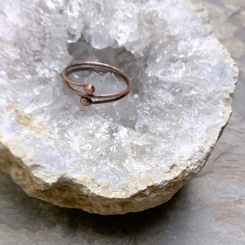 Minimalist Artisan Dainty Size 6 Copper Wire Ring Handmade